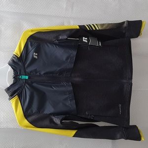 NWT boy's Russell Greystone heather/yellow fleece zip hoodie sz L 10-12